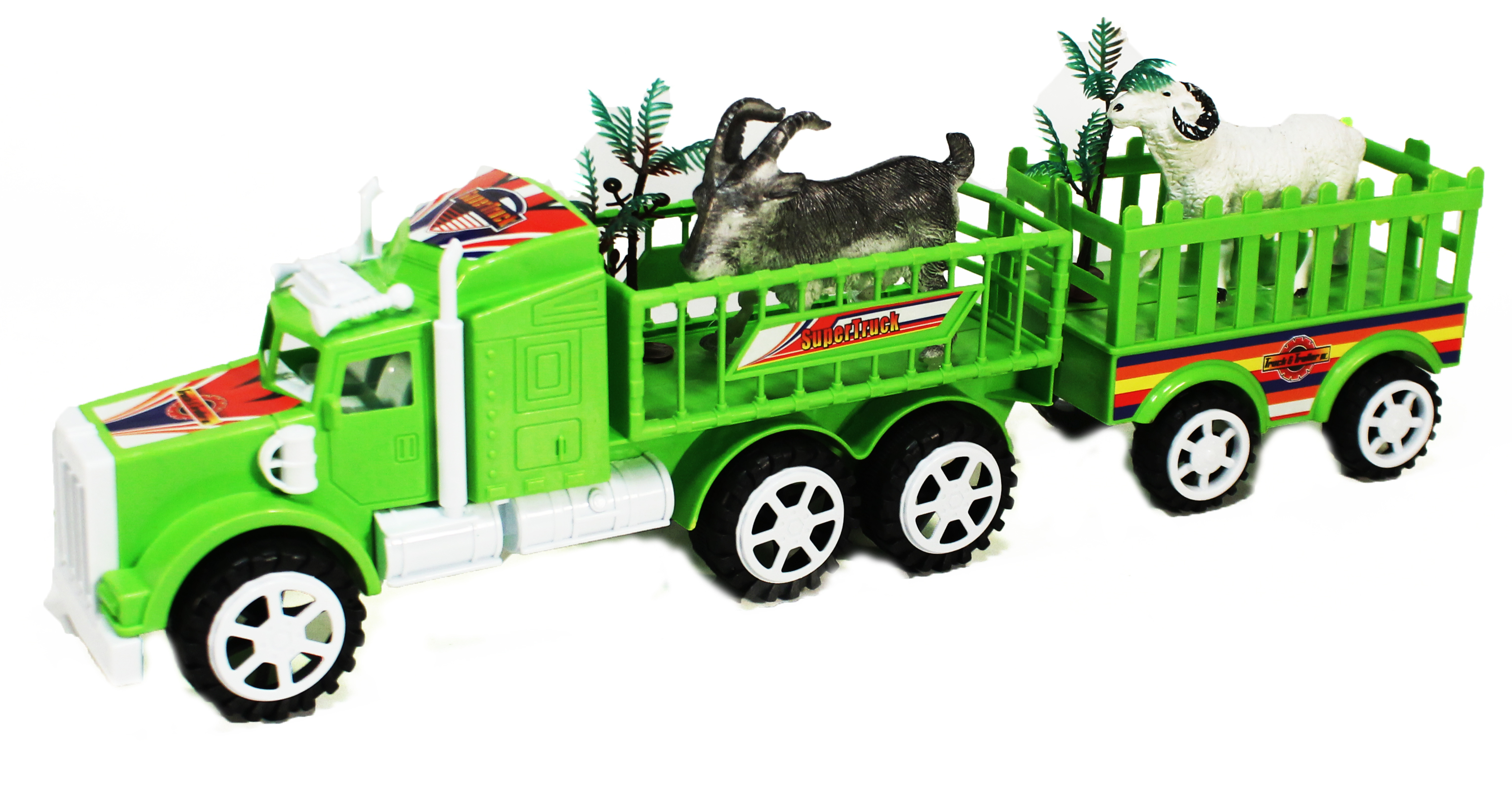 ^Truk Muat Animal 2pcs + Pohon Mika @64