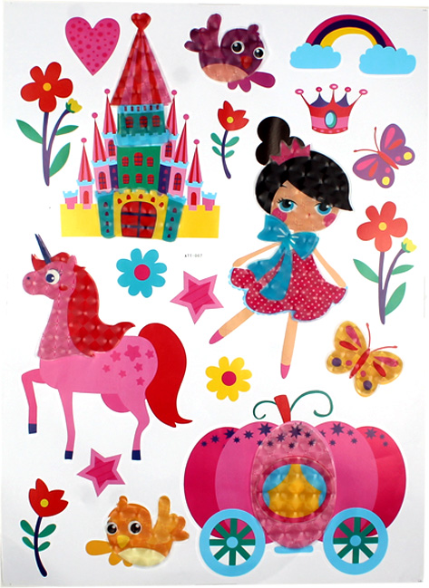 ^Sticker 3D Pvc Motif Campur @360