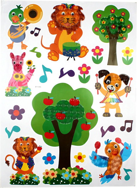 ^Sticker 3D Pvc Motif Campur @360