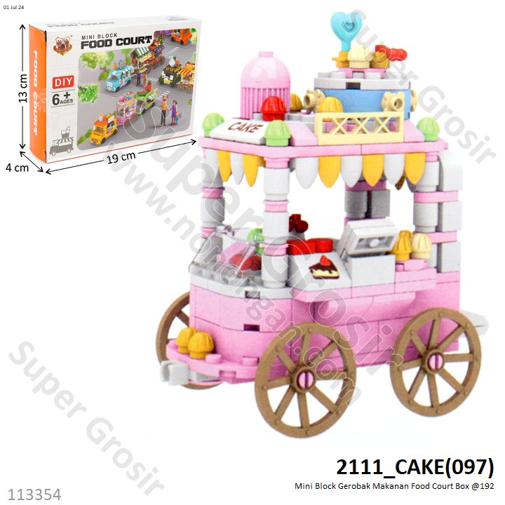 Mini Block Gerobak Makanan Food Court Box @192