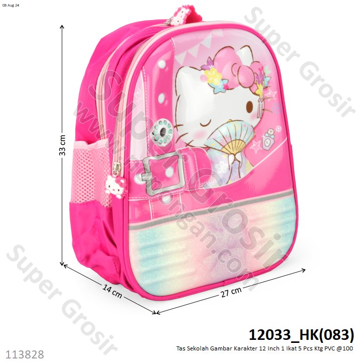 Tas Sekolah Gambar Karakter 12 Inch 1 Ikat 5 Pcs Ktg PVC @100 