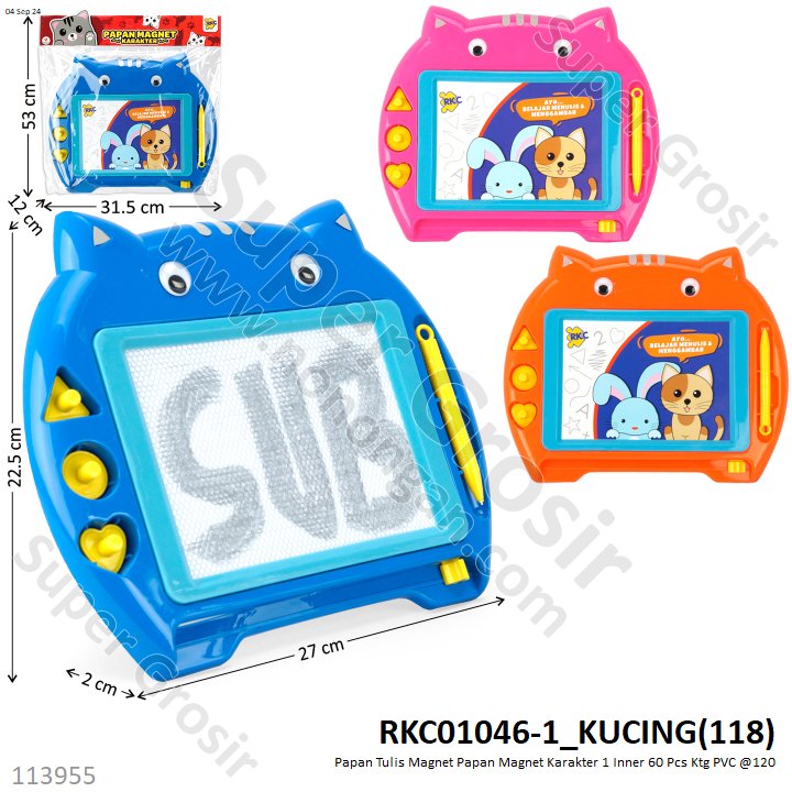 Papan Tulis Magnet Papan Magnet Karakter 1 Inner 60 Pcs Ktg PVC @120