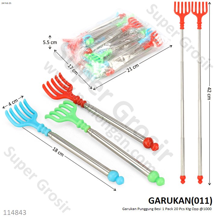 Garukan Punggung Besi 1 Pack 20 Pcs Ktg Opp @1000