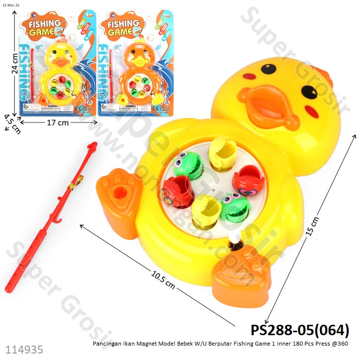 Pancingan Ikan Magnet Model Bebek W/U Berputar Fishing Game 1 Inner 180 Pcs Press @360