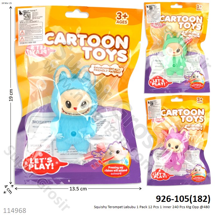 Squishy Terompet Labubu 1 Pack 12 Pcs 1 Inner 240 Pcs Ktg Opp @480
