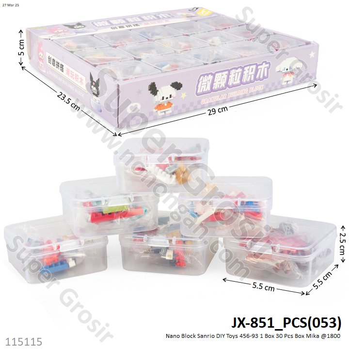 Nano Block Sanrio DIY Toys 456-93 1 Box 30 Pcs Box Mika @1800