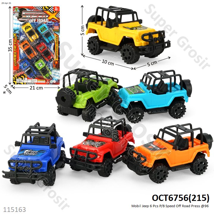 Mobil Jeep 6 Pcs P/B Speed Off Road Press @96