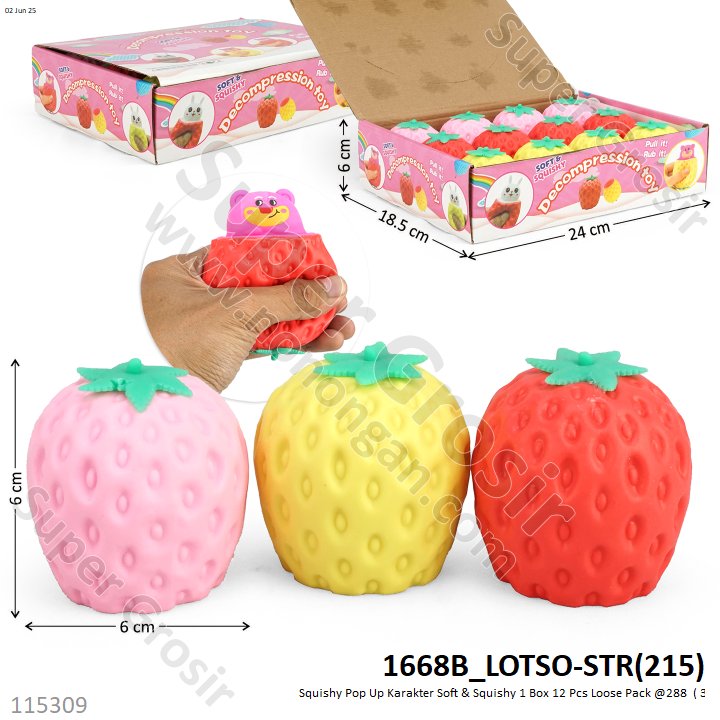 Squishy Pop Up Karakter Soft &amp; Squishy 1 Box 12 Pcs Loose Pack @288