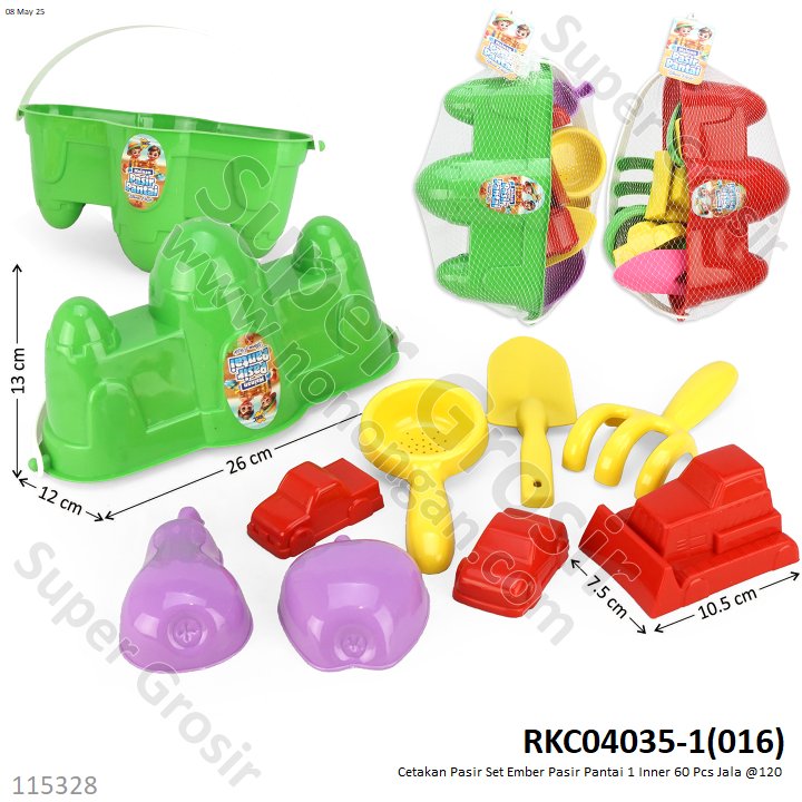 Cetakan Pasir Set Ember Pasir Pantai 1 Inner 60 Pcs Jala @120