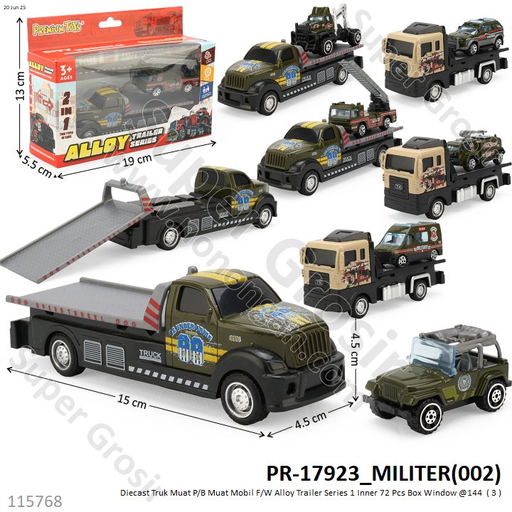 Diecast Truk Muat P/B Muat Mobil Skala Hot Wheels 1:64 F/W Alloy Trailer Series 1 Inner 72 Pcs Box Window @144