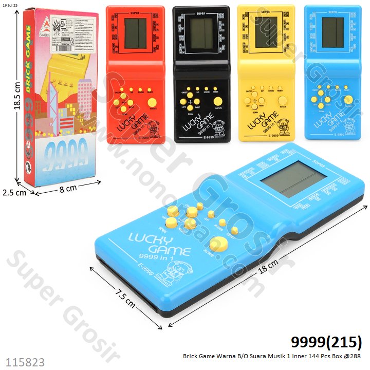 Brick Game Warna B/O Suara Musik 1 Inner 144 Pcs Box @288