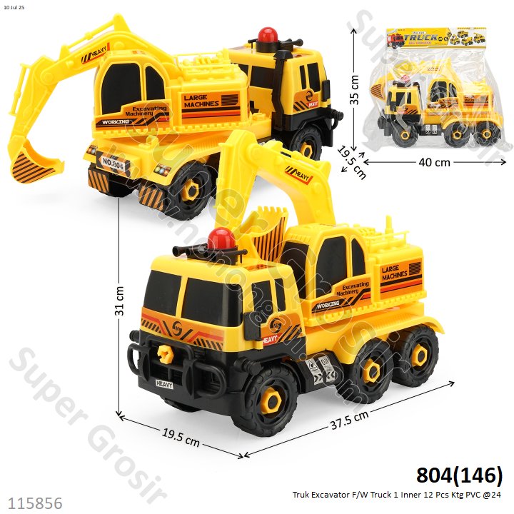 Truk Excavator F/W Truck 1 Inner 12 Pcs Ktg PVC @24