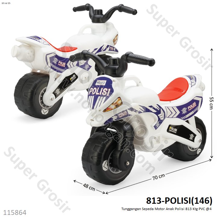Tunggangan Sepeda Motor Anak Polisi 813 Ktg PVC @4