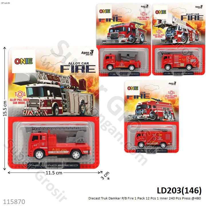 Diecast Truk Damkar Skala Hot Wheels P/B Fire 1 Pack 12 Pcs 1 Inner 240 Pcs Press @480