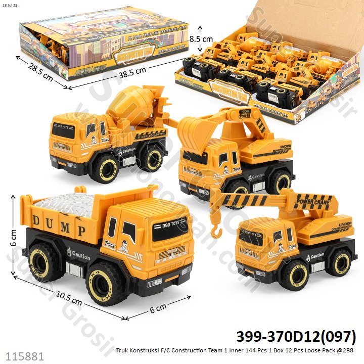 Truk Konstruksi F/C Construction Team 1 Box 12 Pcs 1 Inner 144 Pcs Loose Pack @288