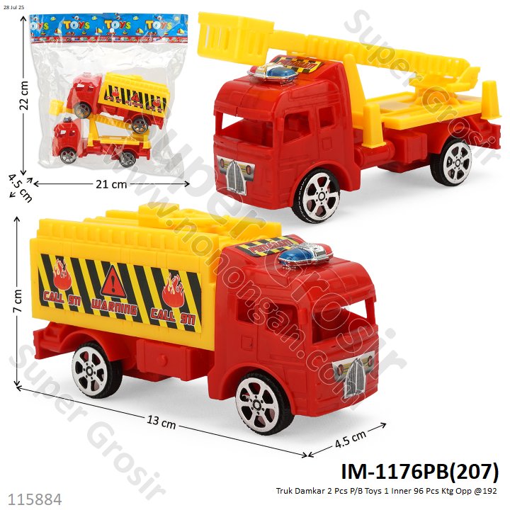 Truk Damkar 2 Pcs P/B Toys 1 Inner 96 Pcs Ktg Opp @192