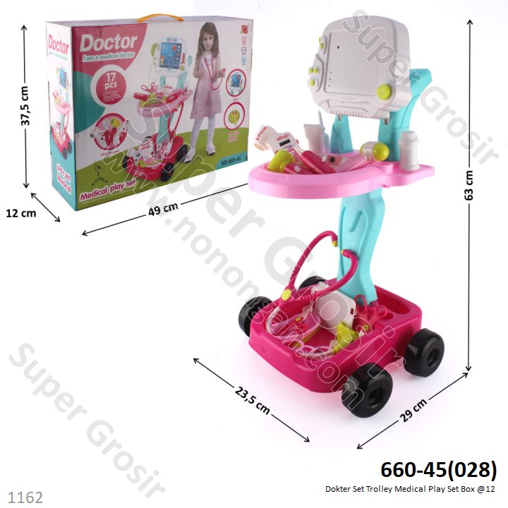 Dokter Set Trolley Doctor Medical Play Set Box @12