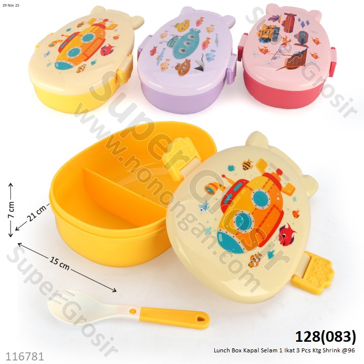 Lunch Box Kapal Selam 1 Ikat 3 Pcs Ktg Shrink @96