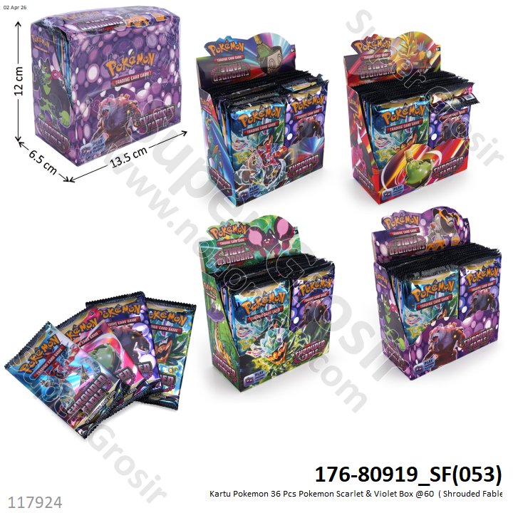 Kartu Pokemon 36 Pcs Pokemon Scarlet &amp; Violet Box @60