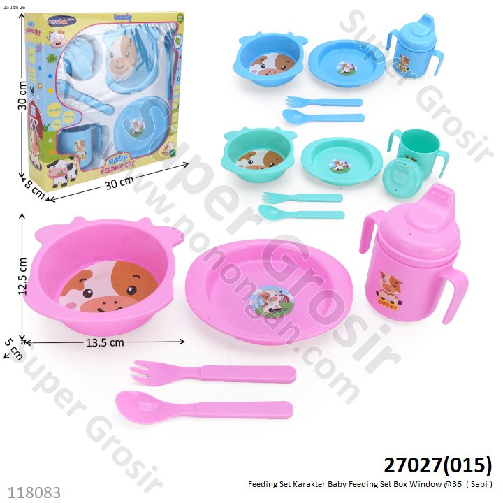 Feeding Set Karakter Baby Feeding Set Box Window @36