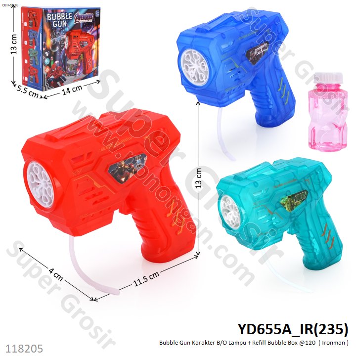 Bubble Gun Karakter B/O Lampu + Refill Bubble Box @120
