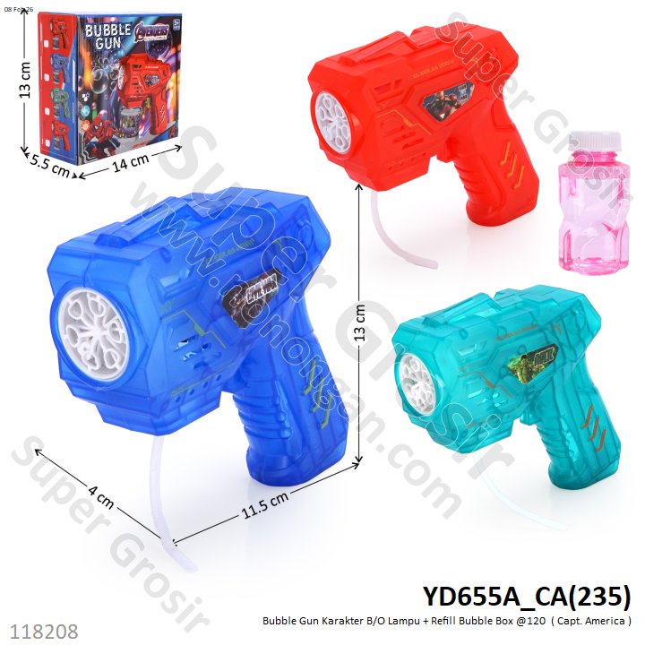 Bubble Gun Karakter B/O Lampu + Refill Bubble Box @120