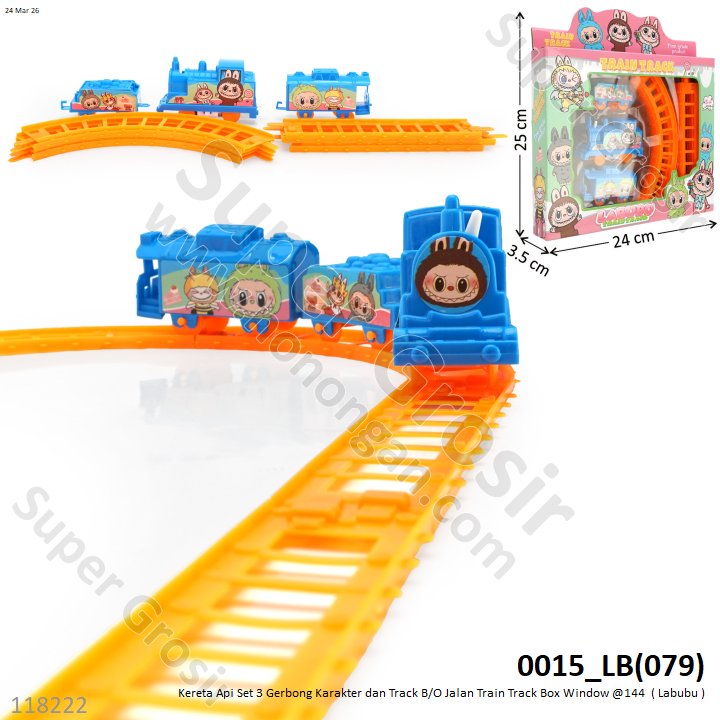 Kereta Api Set 3 Gerbong Karakter dan Track B/O Jalan Train Track Box Window @144