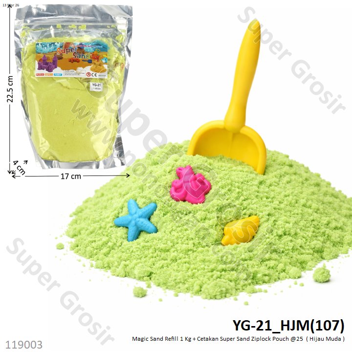 Magic Sand Refill 1 Kg + Cetakan Super Sand Ziplock Pouch @25