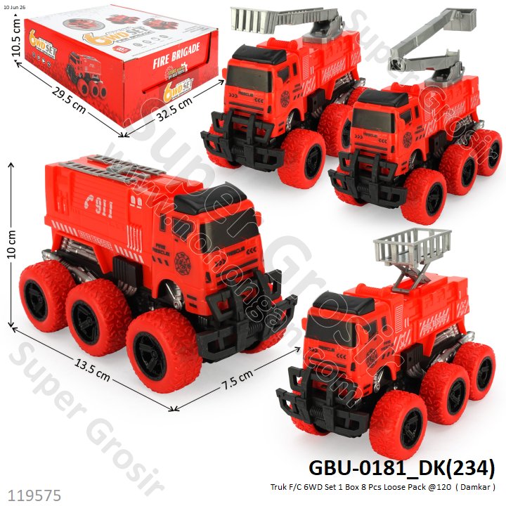 Truk F/C 6WD Set 1 Box 8 Pcs Loose Pack @120
