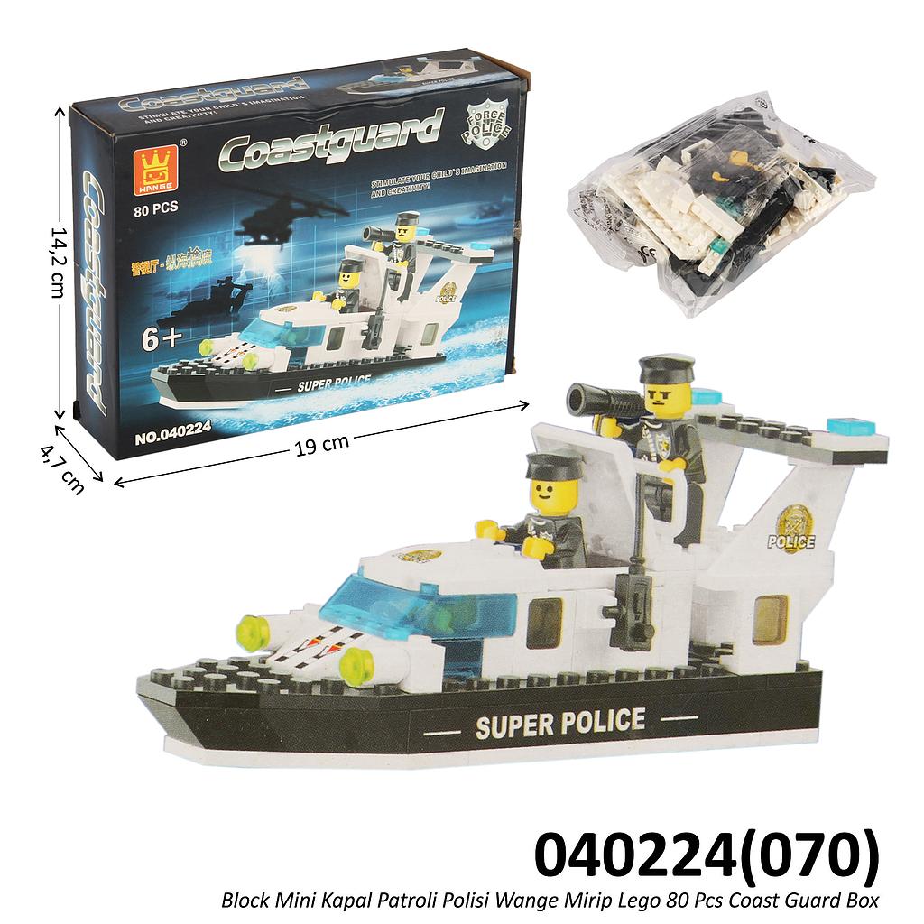Mini Block Kapal Patroli Polisi 80 Pcs Wange Coast Guard Box @49