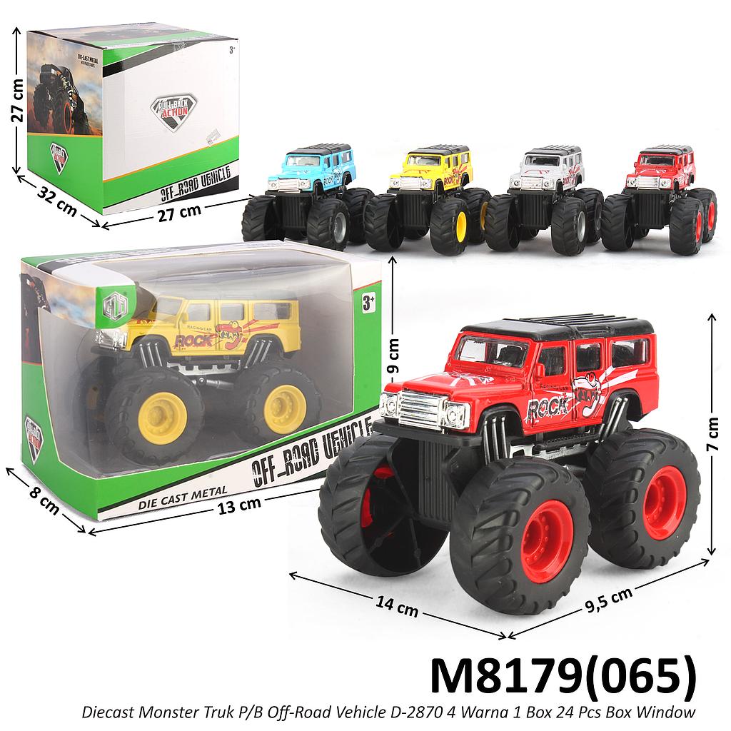 Diecast Monster Trucks Jeep P/B 10 cm Off-Road Vehicle D-2870 4 Warna 1 Box 24 Pcs Box Window @216
