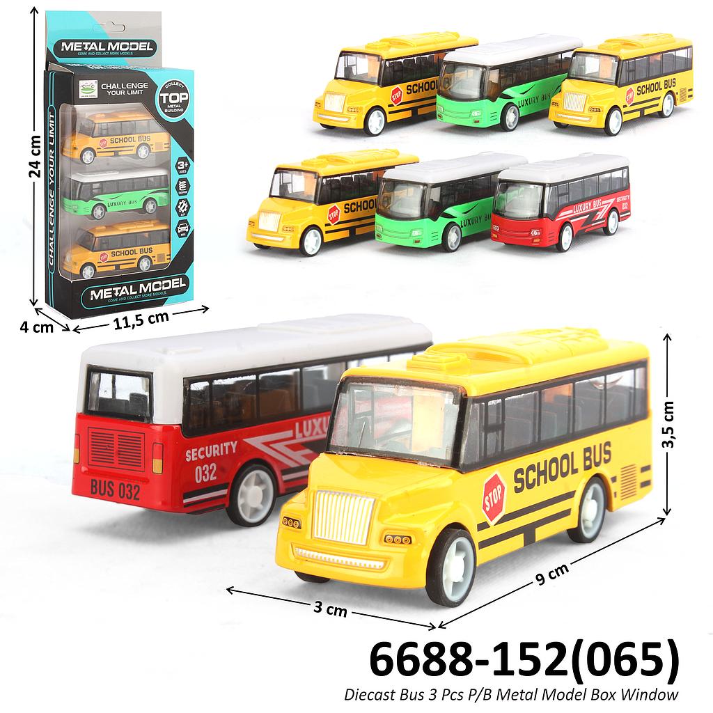 Diecast Bus 3 Pcs P/B Metal Model Box Window @216