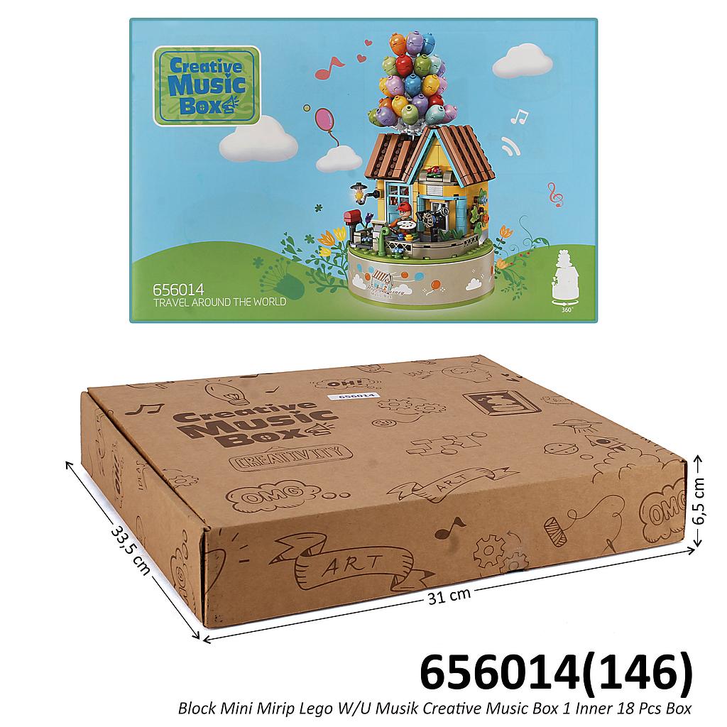 Kotak Musik Mini Block Rumah Balon W/U Musik Creative Music Box 1 Inner 18 Pcs Box @36