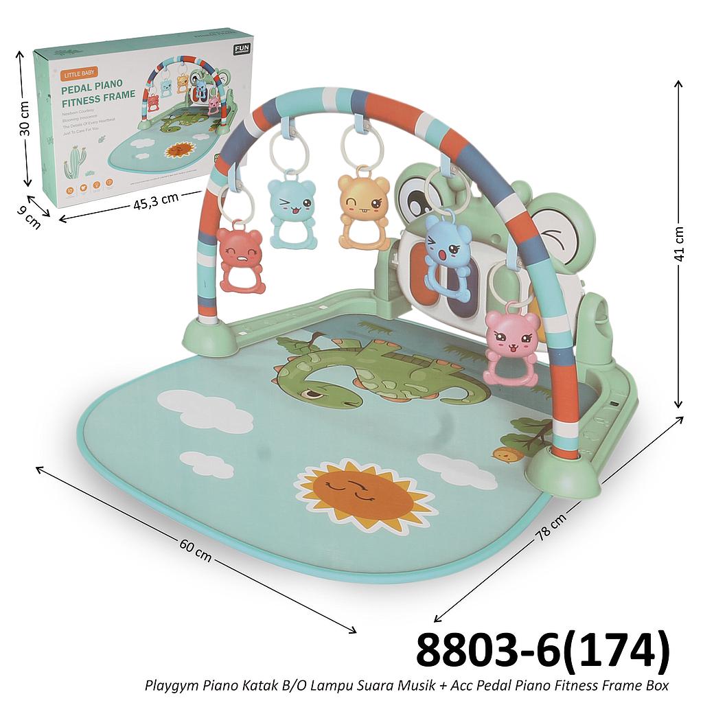 Playgym Piano Katak B/O Suara Musik Lampu Pedal Piano Fitness Frame Box @18