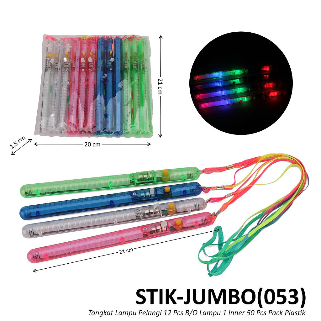 Mainan Tongkat Lampu Stick Jumbo 12 Pcs B/O Lampu 1 Inner 50 Pcs Pack Plastik @100