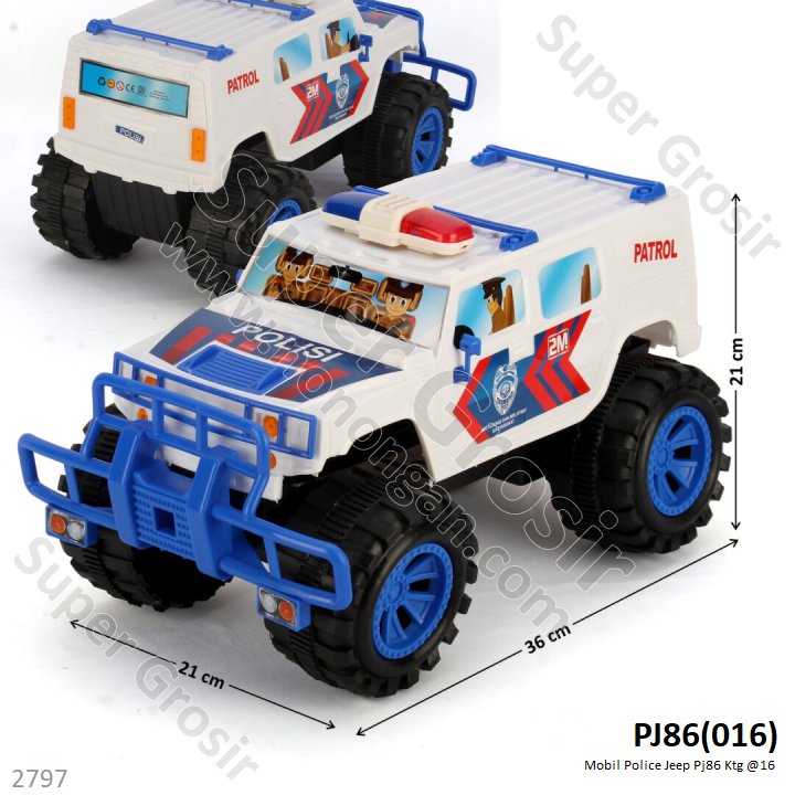 Mobil Jeep Polisi Hummer Big Foot F/W 2M Ktg PVC @16