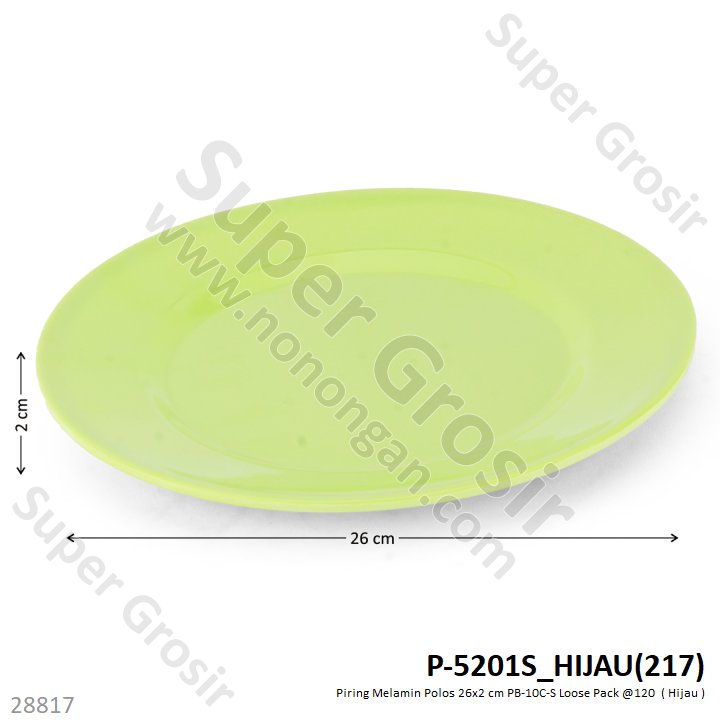 Piring Melamin Polos 26x2 cm PB-10C-S Loose Pack @120