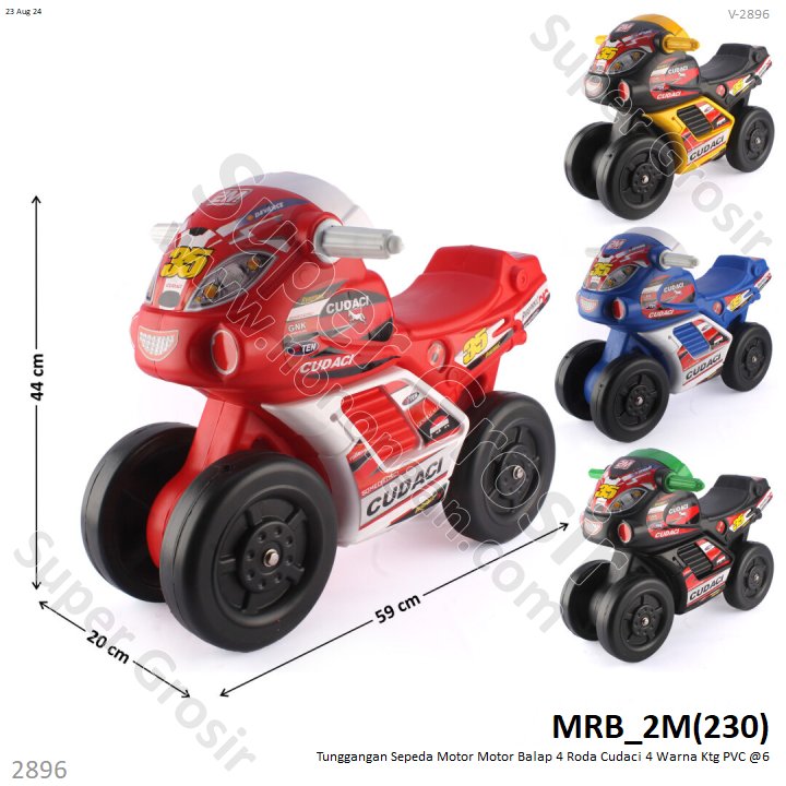 Tunggangan Sepeda Motor Balap 4 Roda Cudaci 4 Warna Ktg PVC @6