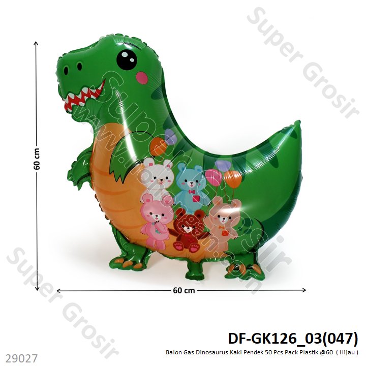 Balon Gas Dinosaurus T-Rex 50 Pcs Pack Plastik @60
