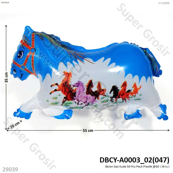 Balon Gas Kuda 50 Pcs Pack Plastik @60