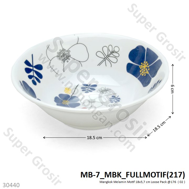 Mangkok Melamin Motif 18x5,7 cm Loose Pack @176