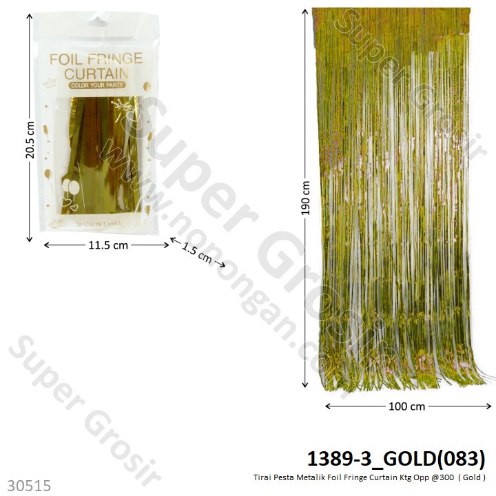 Tirai Pesta Metalik Foil Fringe Curtain Ktg Opp @300