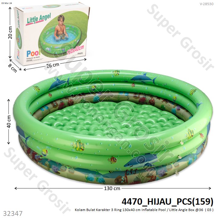 Kolam Bulat Karakter 3 Ring 130x40 cm Inflatable Pool / Little Angle Box @36