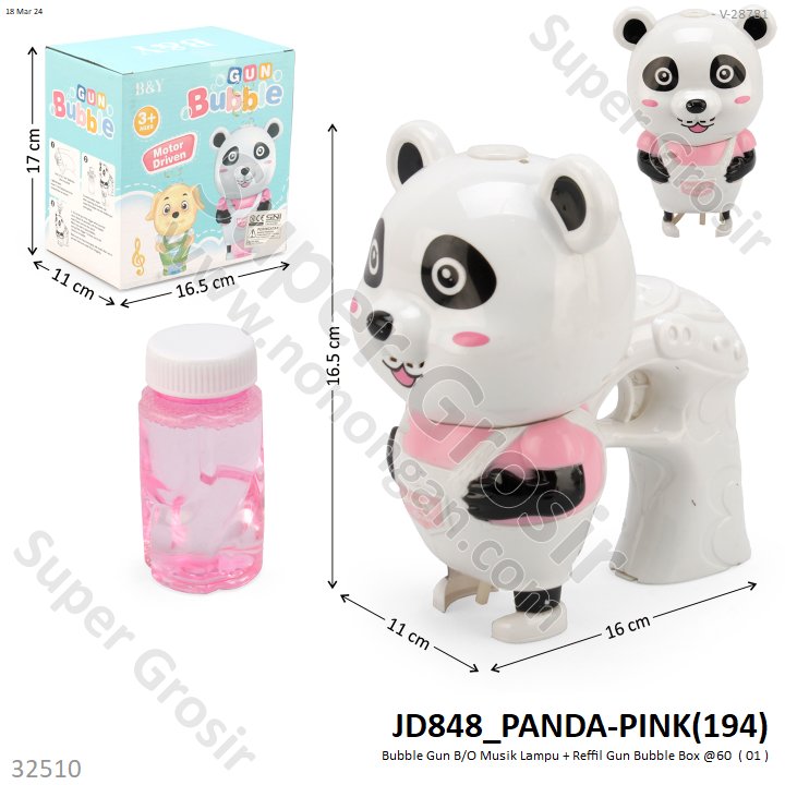 Bubble Gun Karakter B/O Musik Lampu + Refill Gun Bubble Box @60
