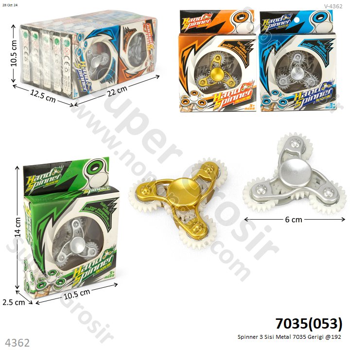 Spinner 3 Sisi Metal 7035 Gerigi @192