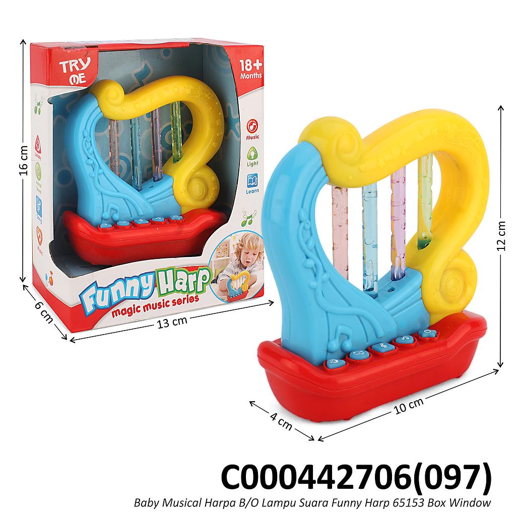 Baby Musical Harpa B/O Suara Lampu Funny Harp 65153 Box Window @72