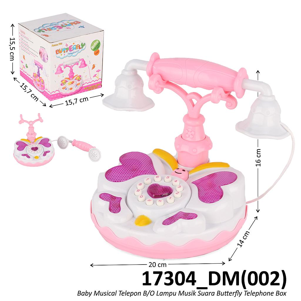 Telepon B/O Musik Suara Lampu Butterfly Telephone Box @60