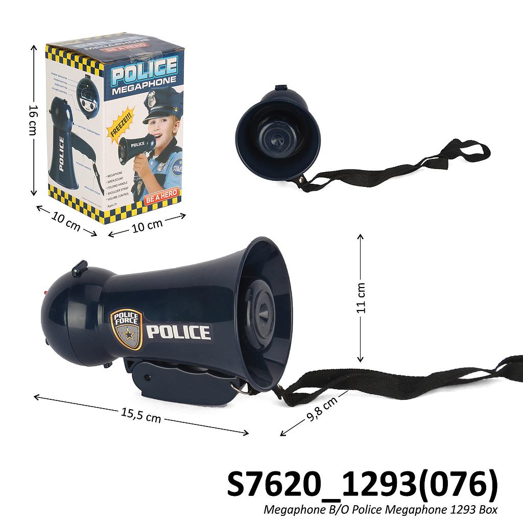 Megaphone B/O Police Megaphone 1293 Box @48