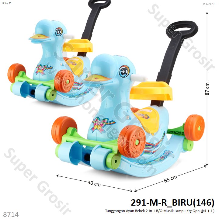 Tunggangan Jungkat Jungkit Bebek 2 In 1 B/O Musik Lampu Ktg Opp @4