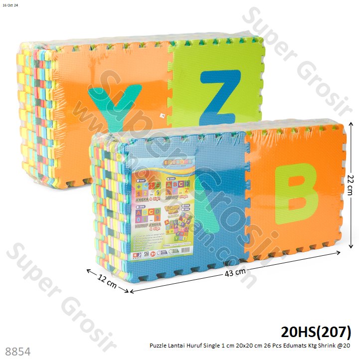 Matras Puzzle Lantai Huruf 26 Pcs 20x20 cm 1 cm Edumats Ktg Shrink @20